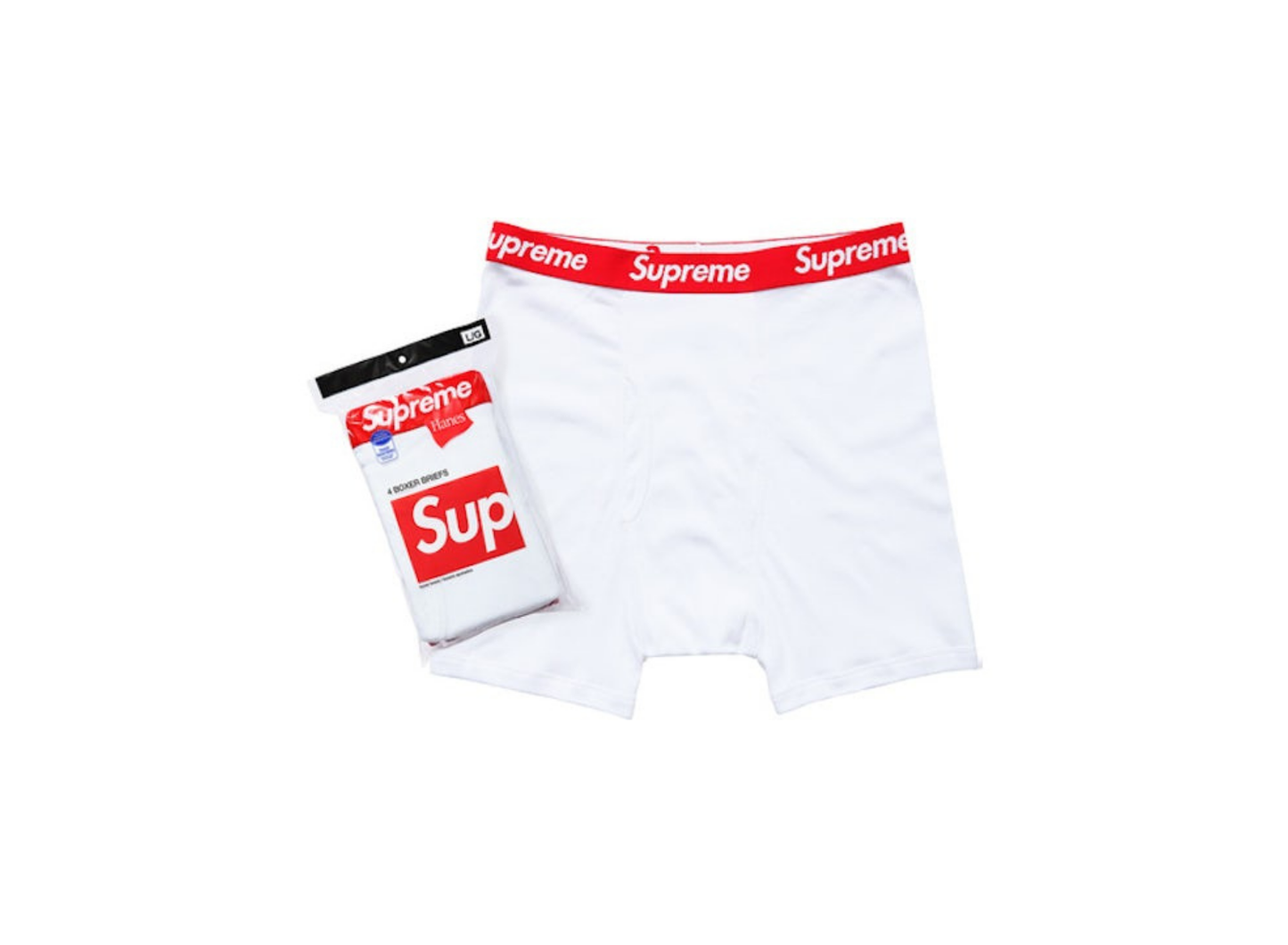 Supreme x Hanes Boxer Briefs White