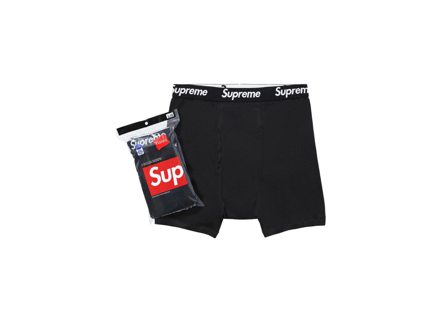 Supreme x Hanes Boxer Briefs Black