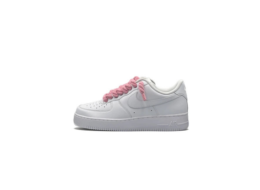 Nike Air Force 1 White Rope Laces "Pink"