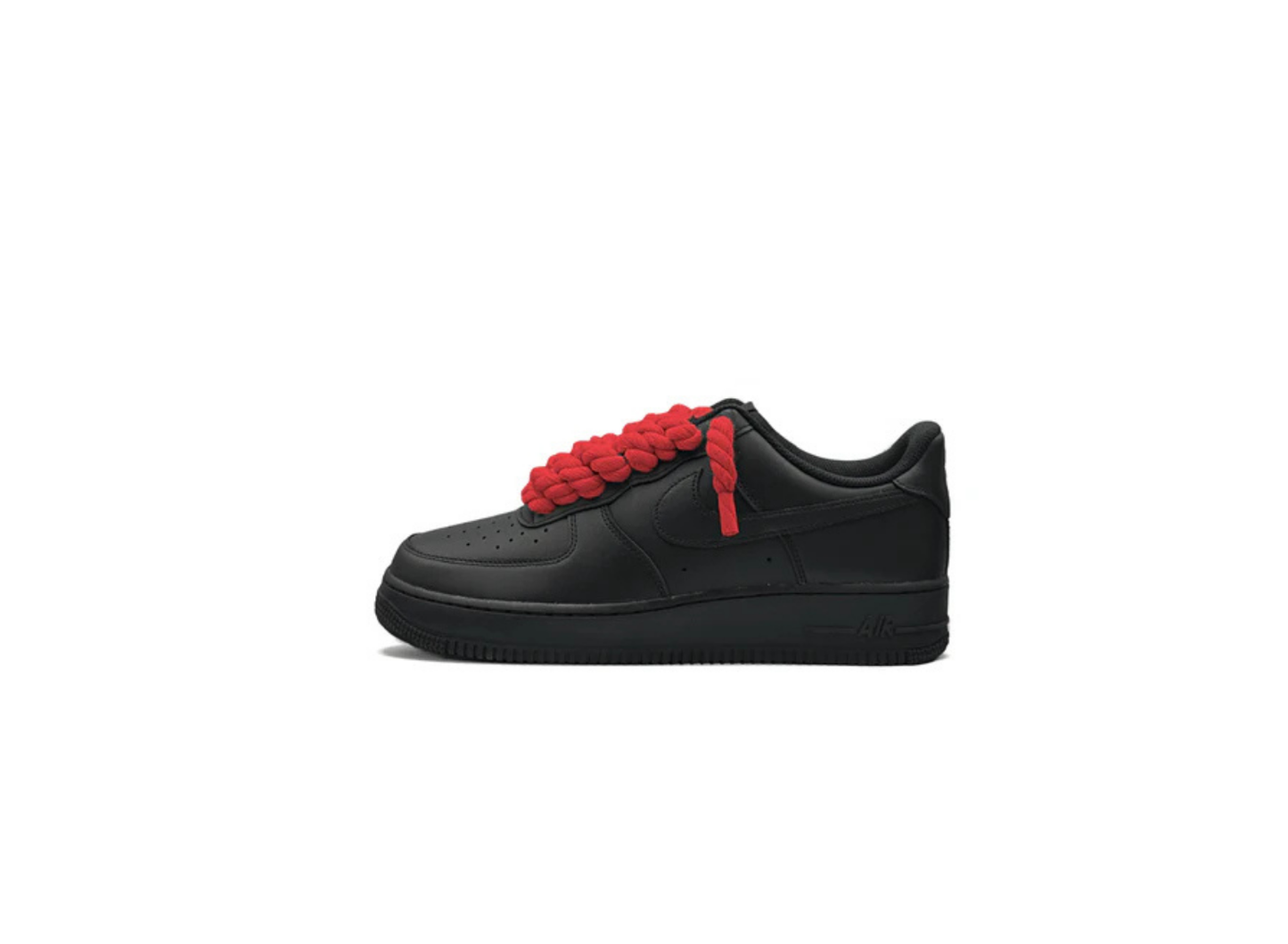 Nike Air Force 1 Black Rope Laces "Red"